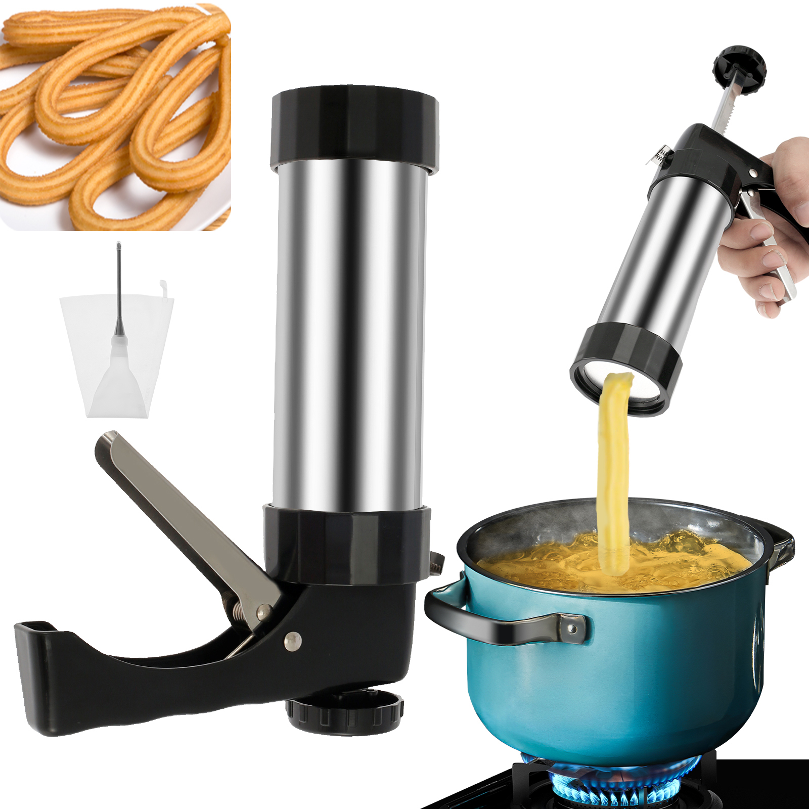 Kitchen Baking Supplies - Churrera Churro Maker Machine Stainless Steel
