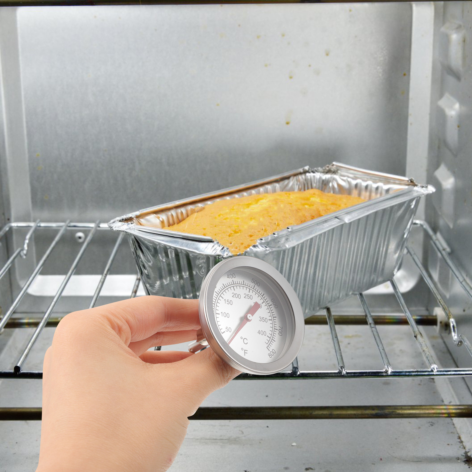 Kitchen Baking Cooking - Large Dial Oven Thermometer Stainless Steel