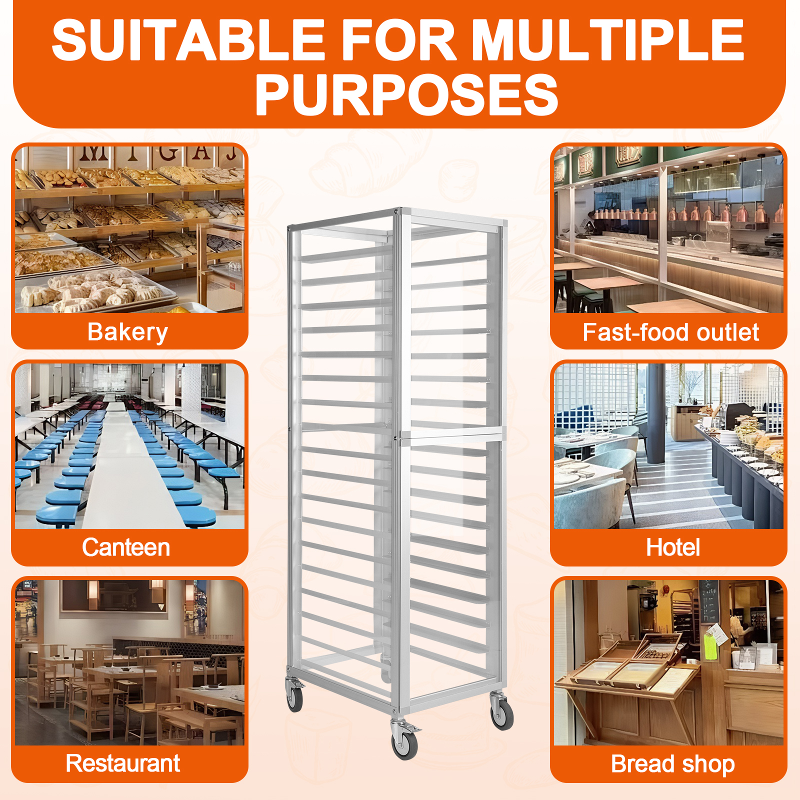 18 Tiers Baking Tray Rack with - Kitchen Baking Trolley review and price