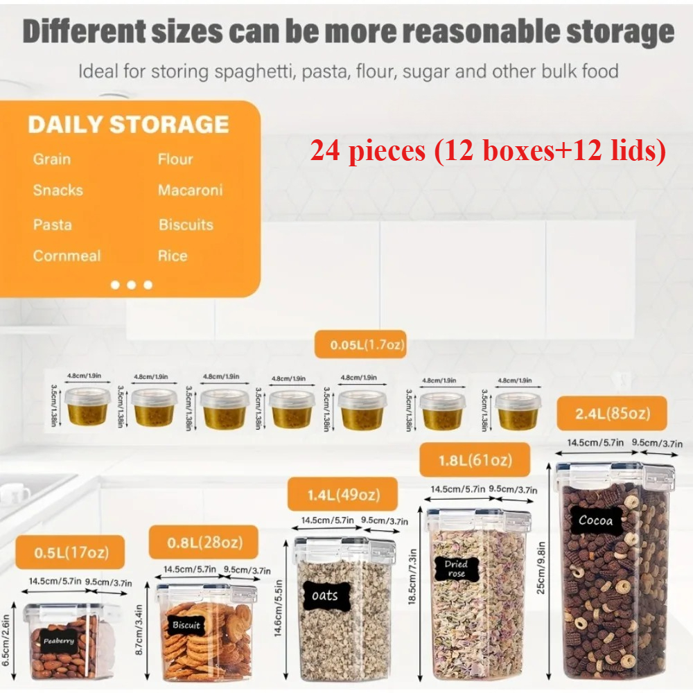 24Pcs Food Storage Containers  - Kitchen Baking Tray Storage review and price