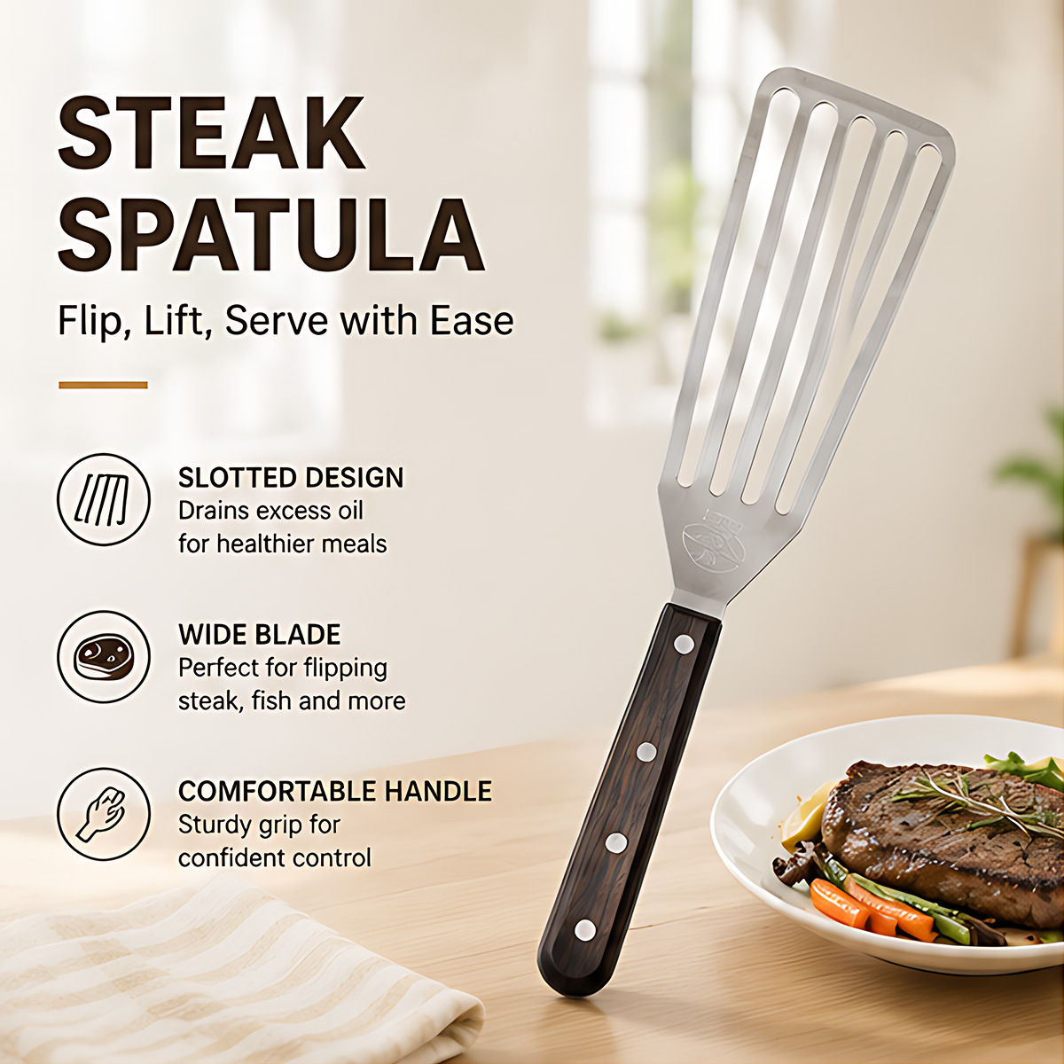 Fish Spatula, Stainless Steel  - Offset Spatula Set review and price