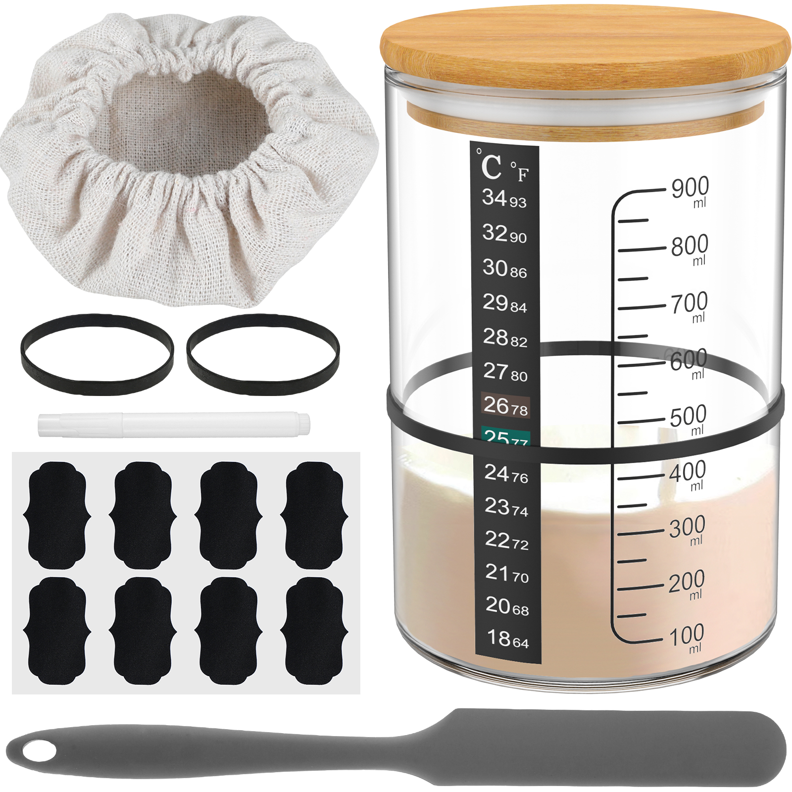 Sourdough Starter Jar 900ml Fe - Kitchen Baking Containers review and price
