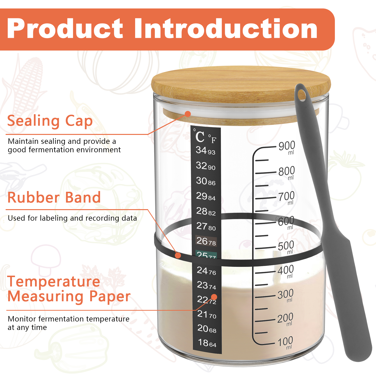 Sourdough Starter Jar 900ml Fe - Kitchen Baking Containers review and price