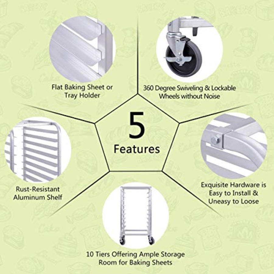 Commercial kitchen bakery rack - Kitchen Baking Trolley review and price