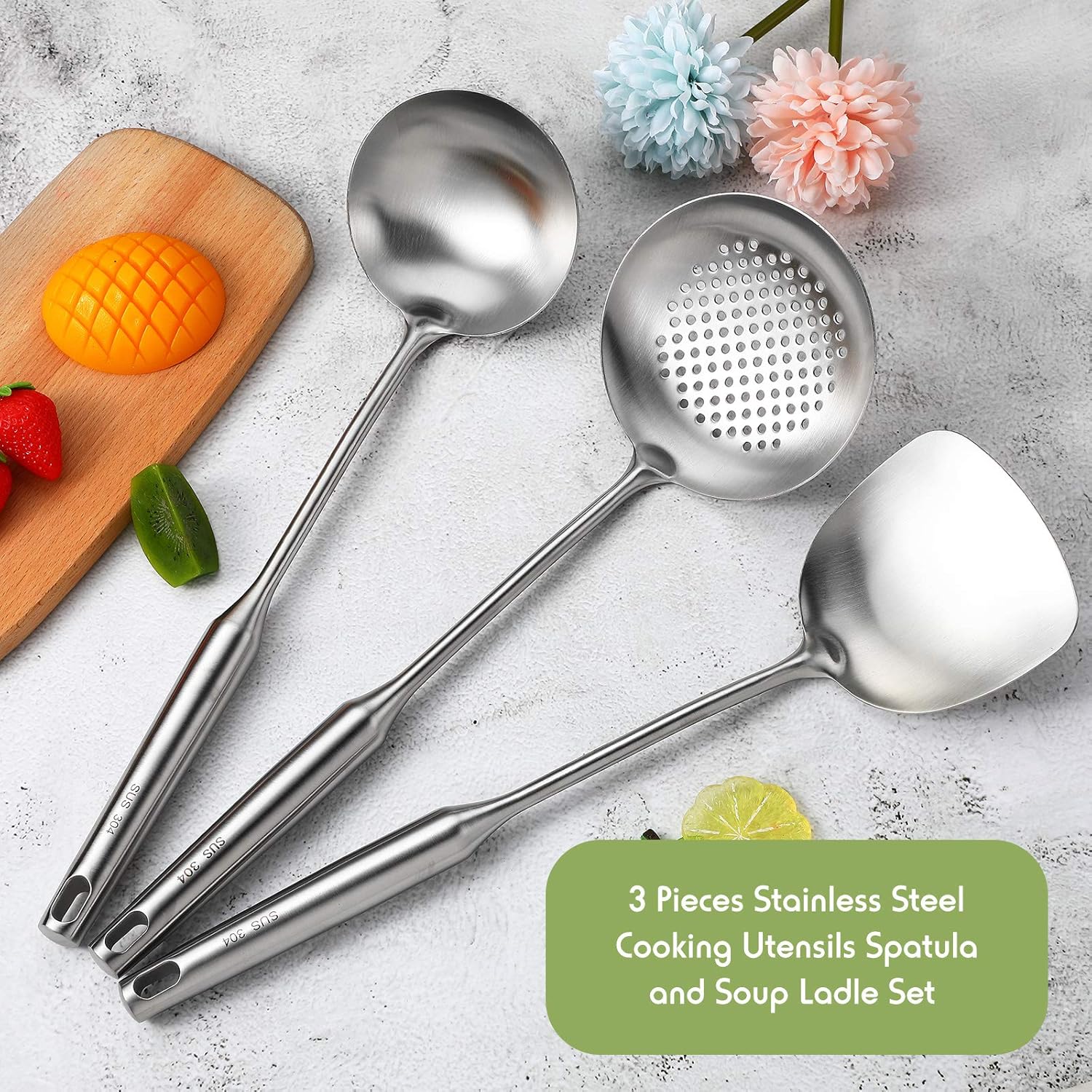 Wok Spatula, Ladle and Large S - Offset Spatula Set review and price