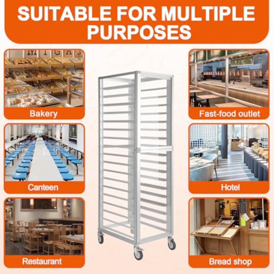 Commercial bakery rack for bun - Kitchen Baking Trolley review and price