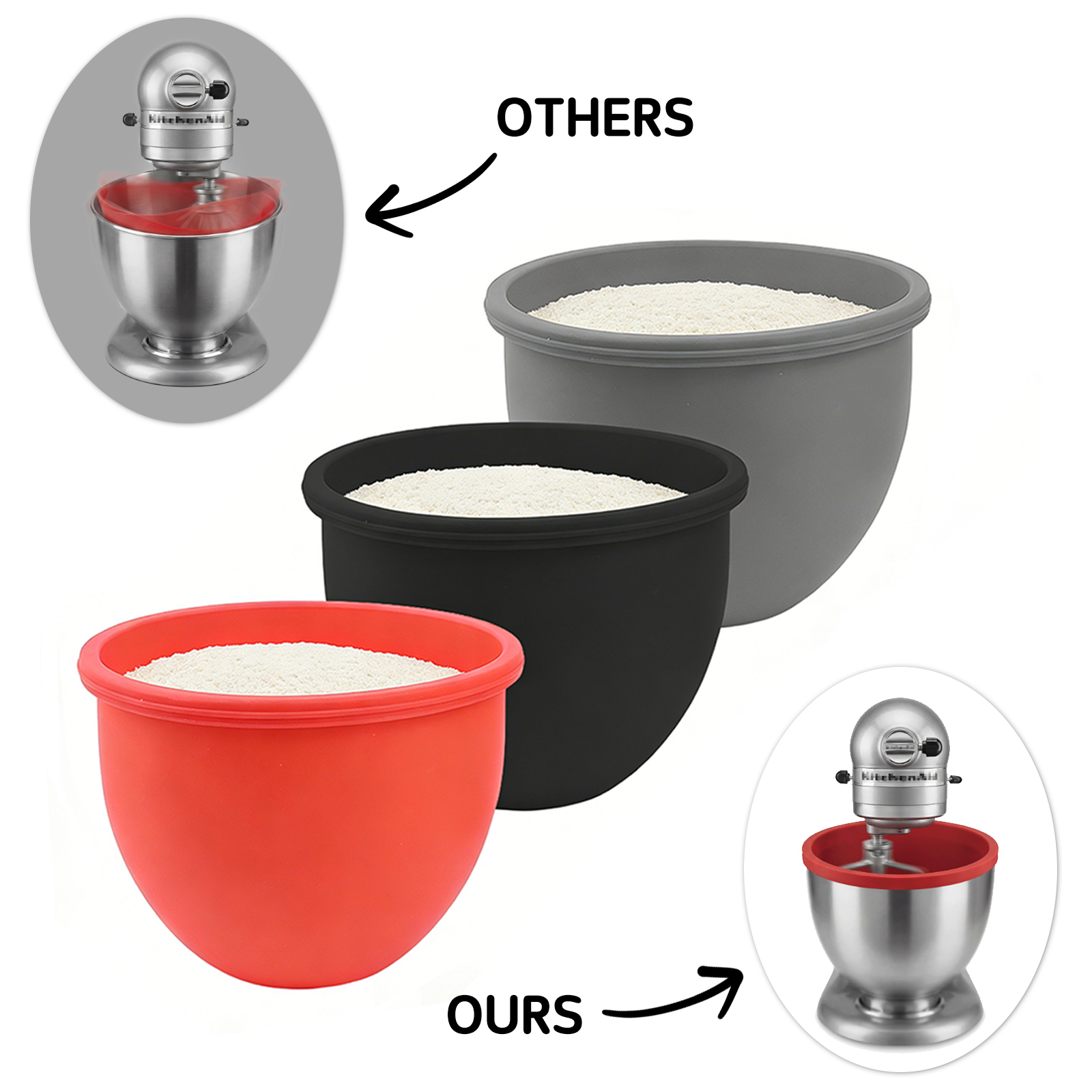 Silicone Bowl With Lids for Ki - Kitchen Aid Baking Lid review and price