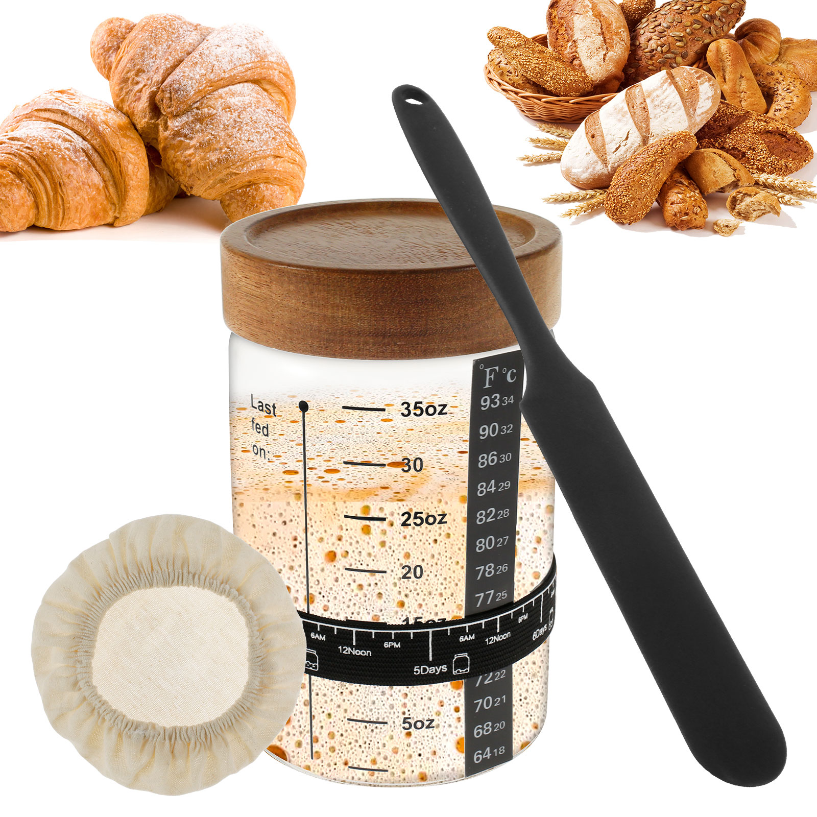 Sourdough Starter Jar Kit 1000 - Kitchen Baking Containers review and price