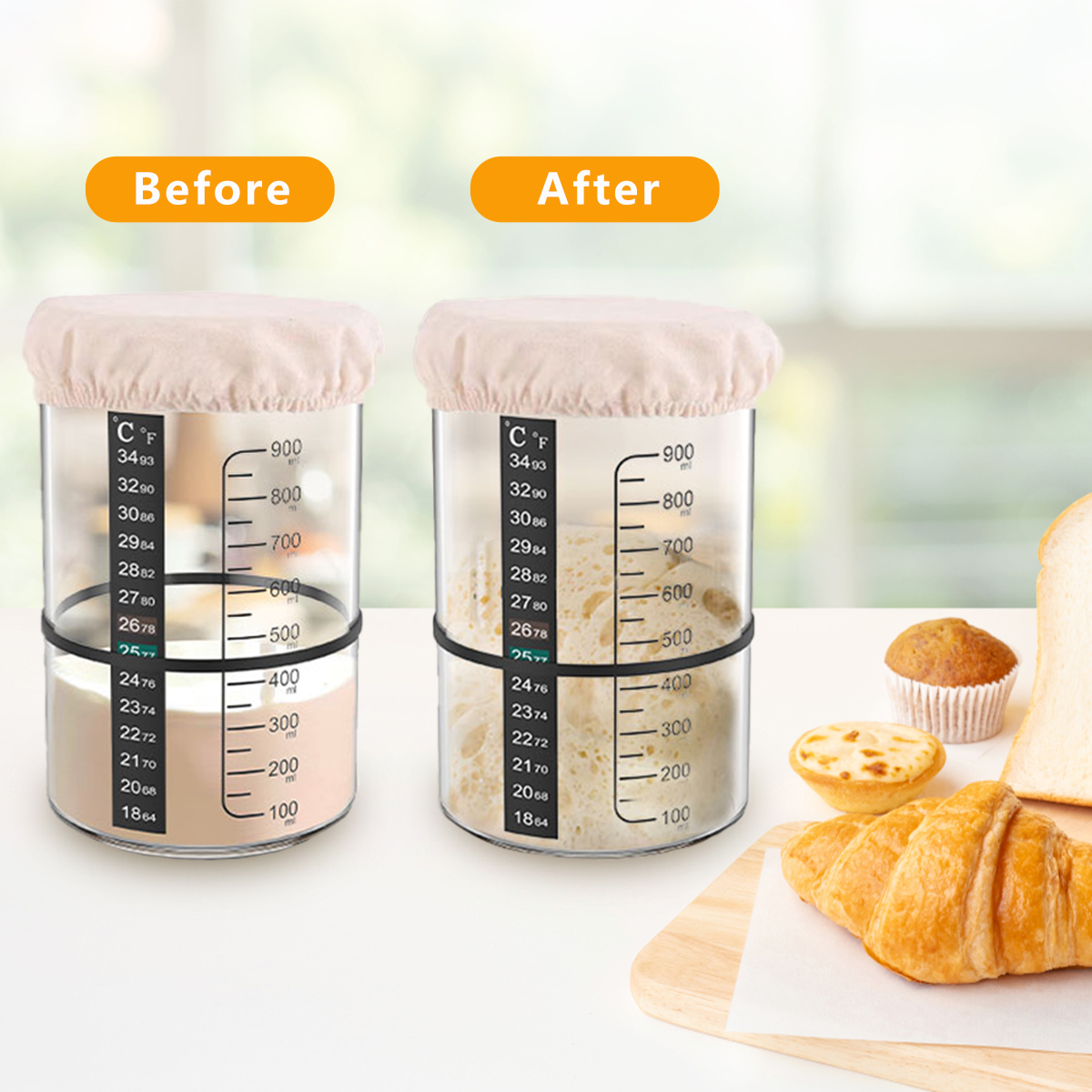 Sourdough Starter Jar Kit 1000 - Kitchen Baking Containers review and price