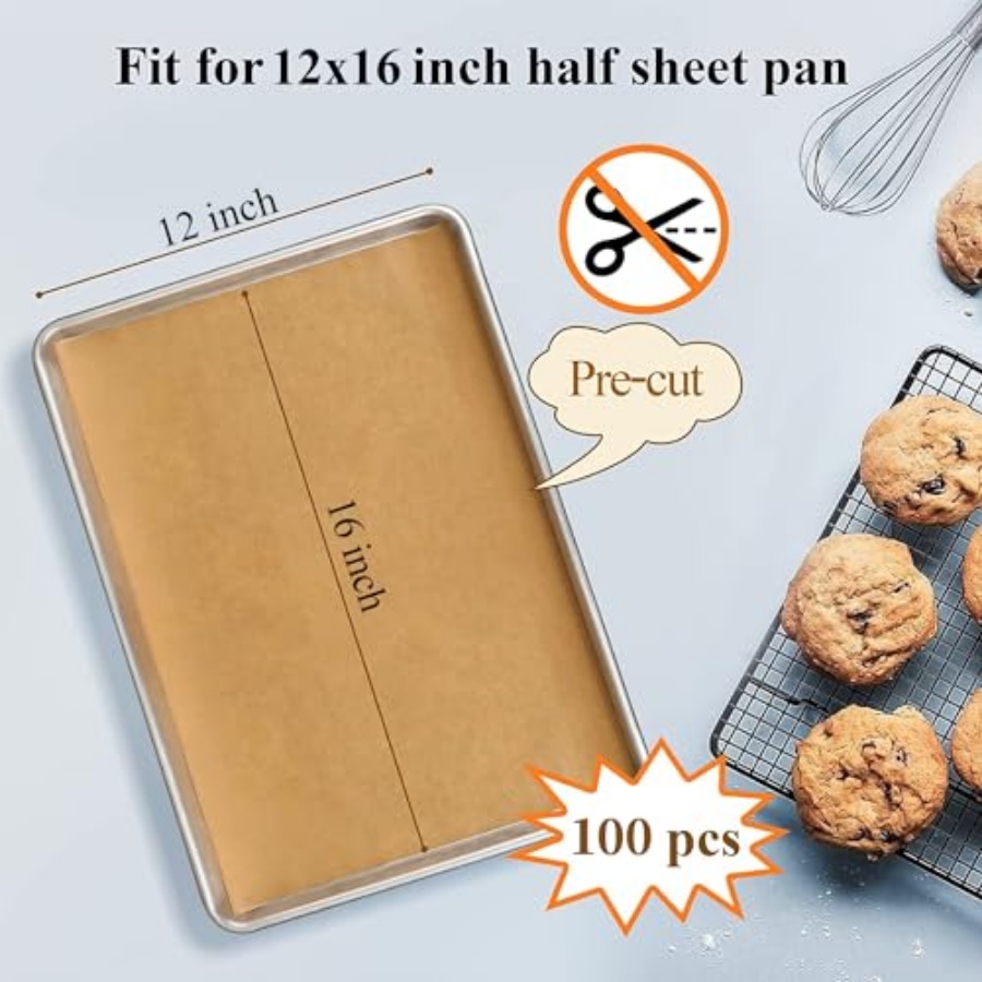 100PCS Unbleached Parchment Pa - Kitchen Baking Supplies review and price