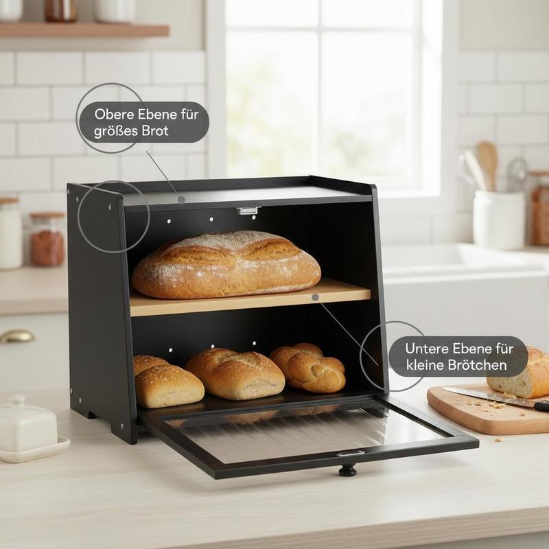 Double Layer Bread Box for Kit - Kitchen Baking Containers review and price