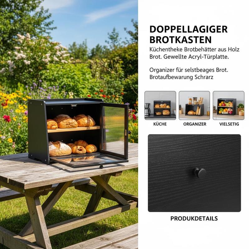 Double Layer Bread Box for Kit - Kitchen Baking Containers review and price