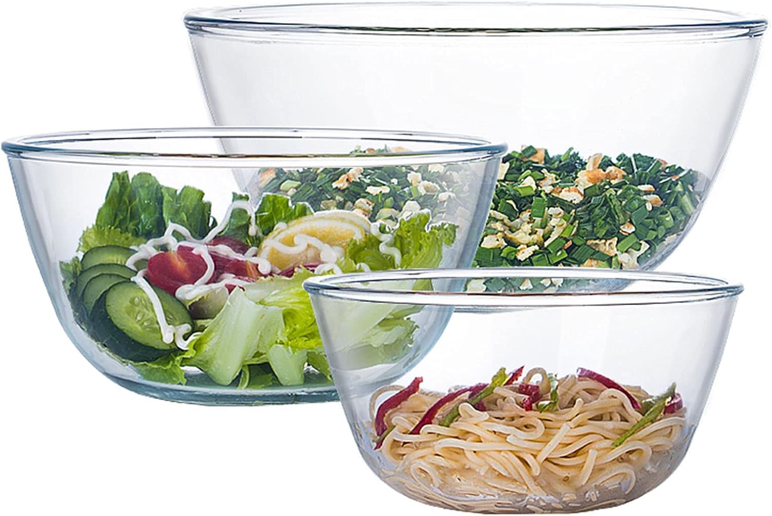 Glass Mixing Bowl Set of 3 for - Kitchen Baking Cooking review and price