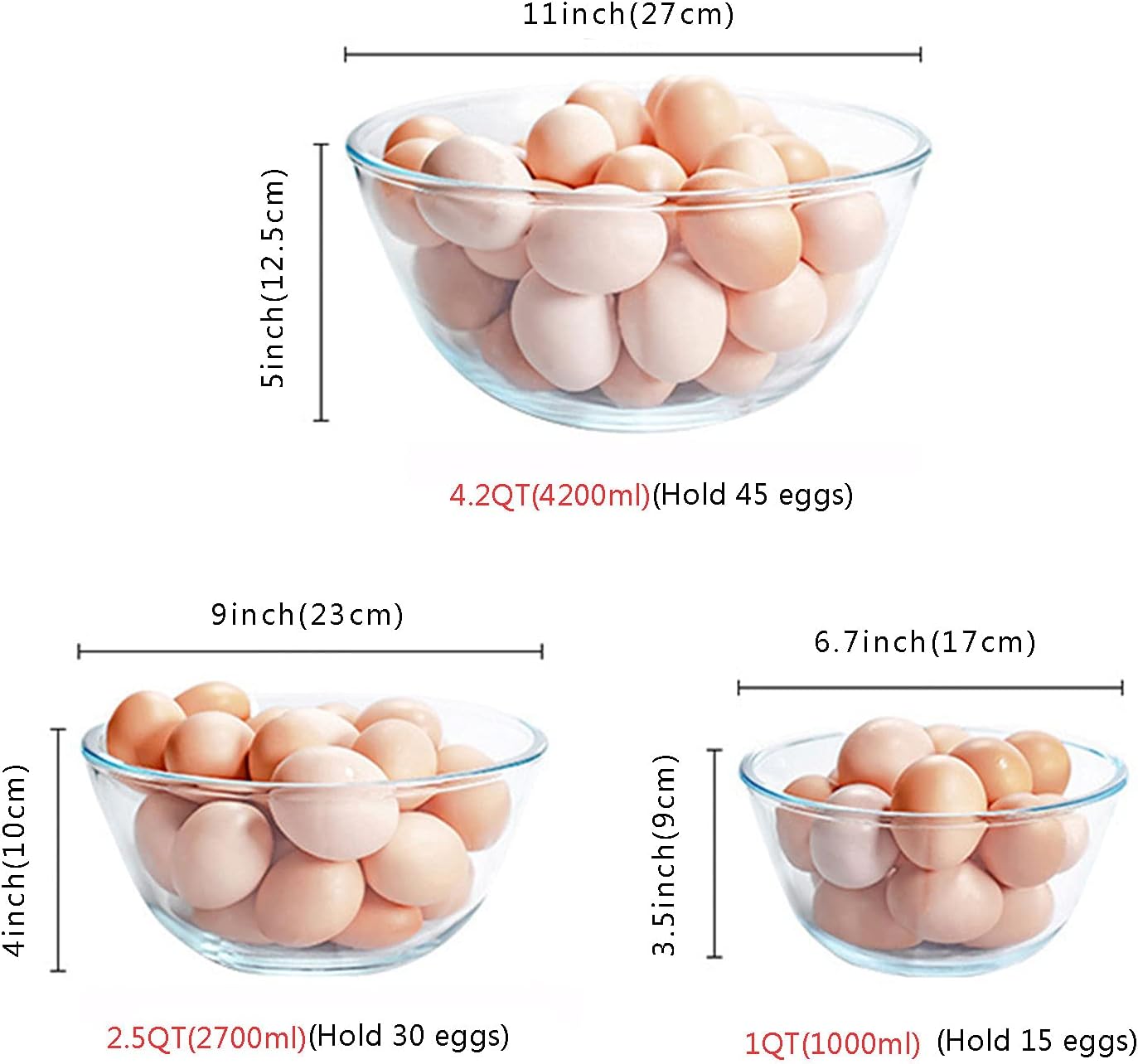 Glass Mixing Bowl Set of 3 for - Kitchen Baking Cooking review and price