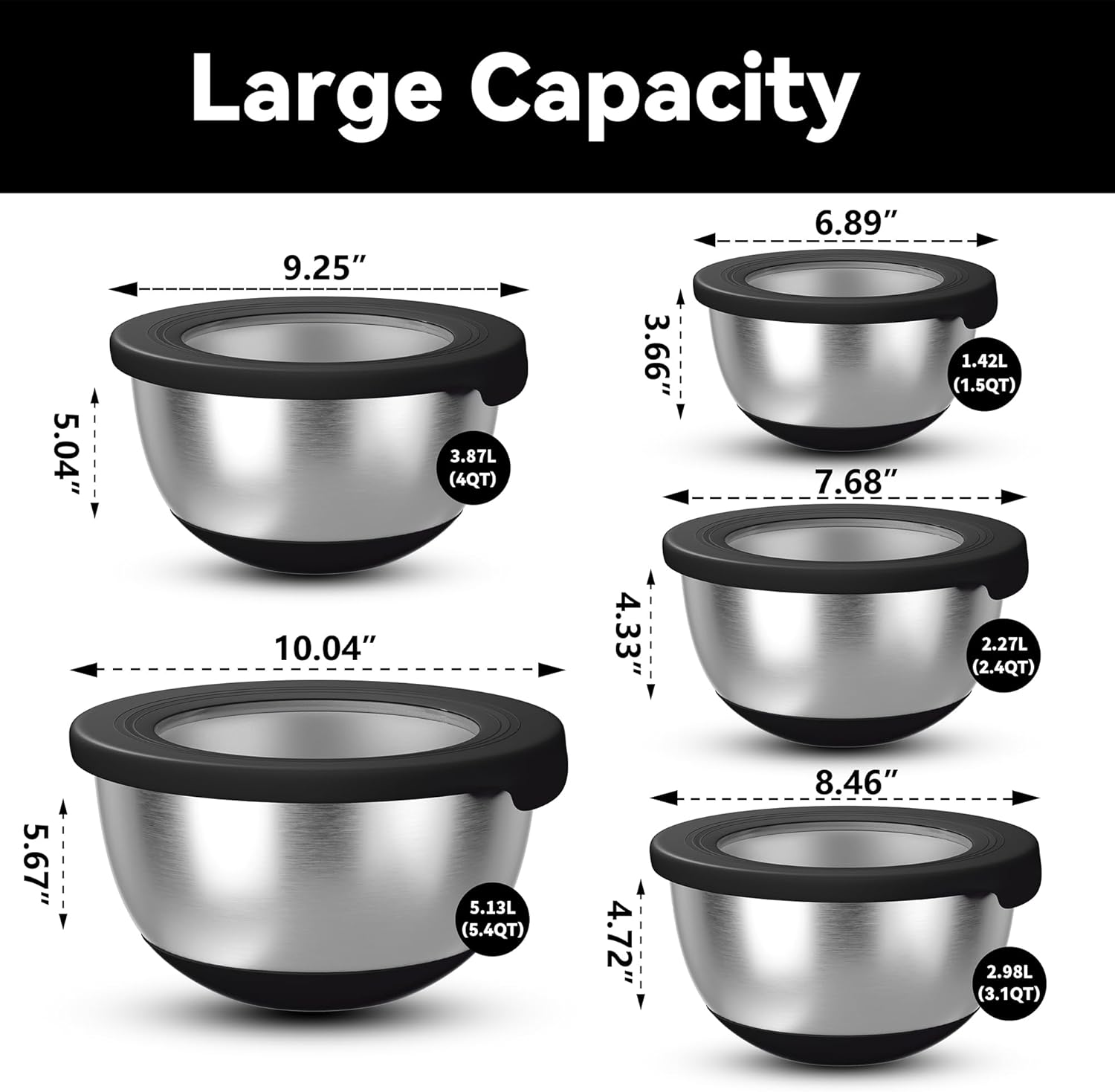 Stainless Steel Mixing Bowls w - Kitchen Baking Cooking review and price