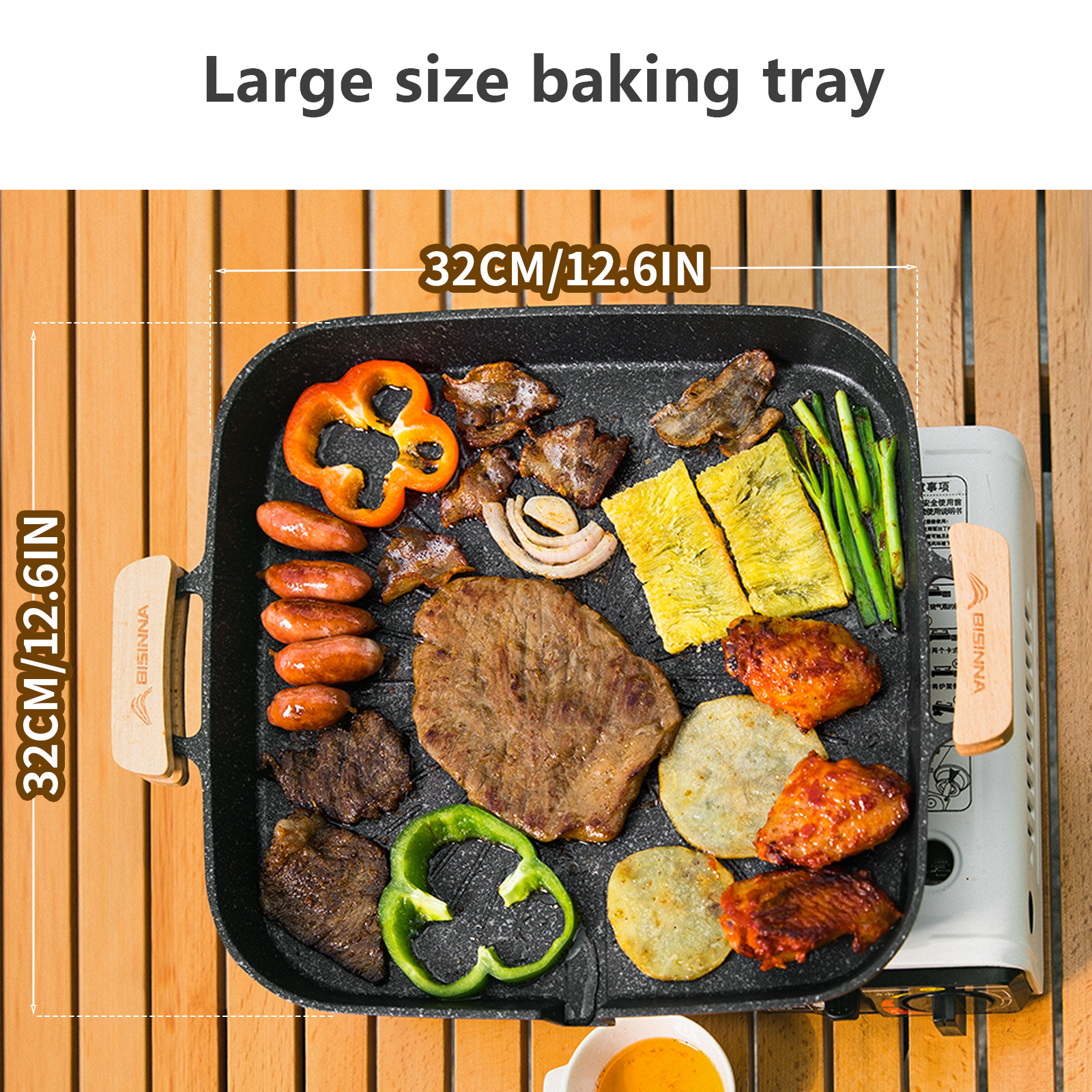 BISINNA Square BBQ Grill Pan N - Kitchen Baking Containers review and price