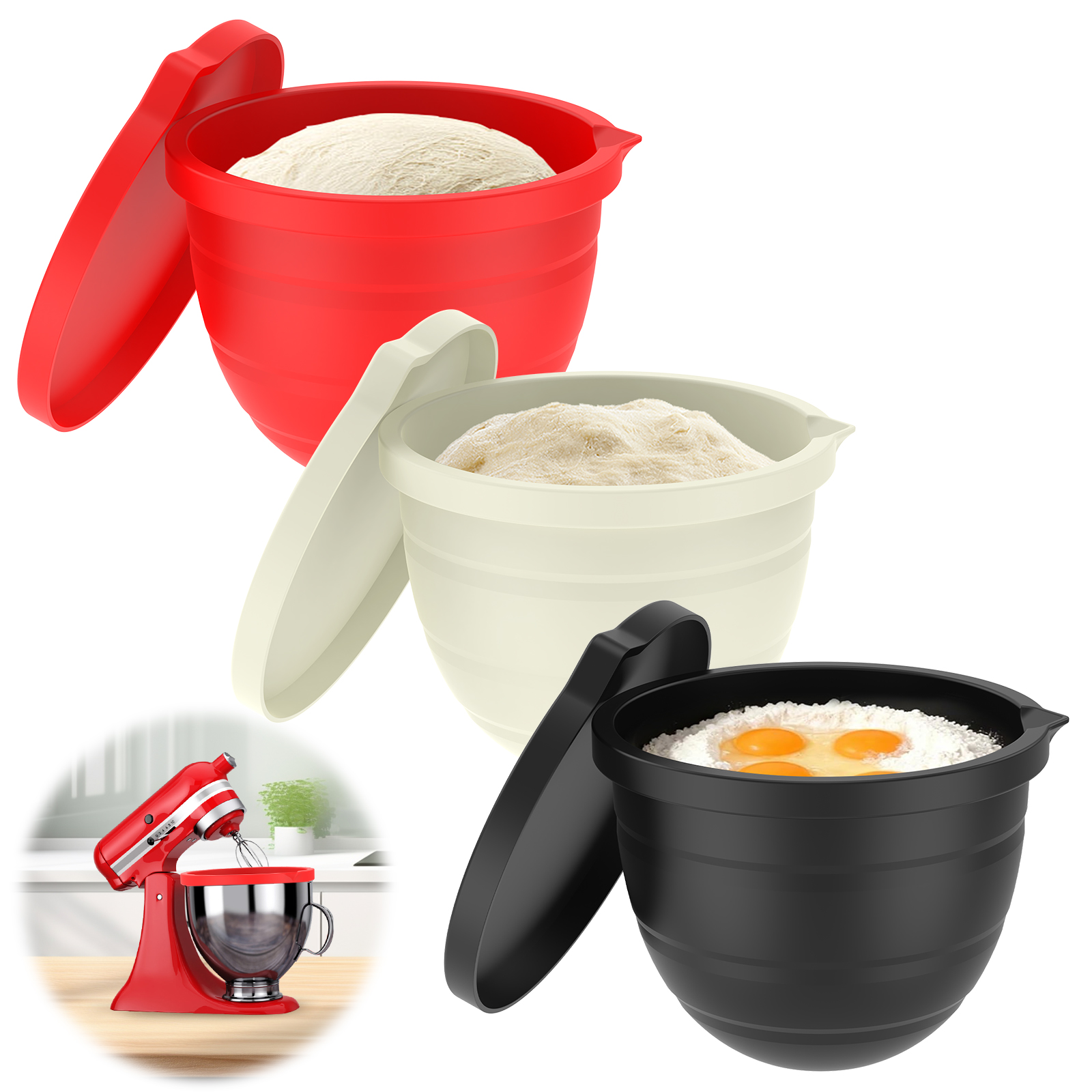 Silicone Bowl With Lids Includ - Kitchen Aid Baking Lid review and price