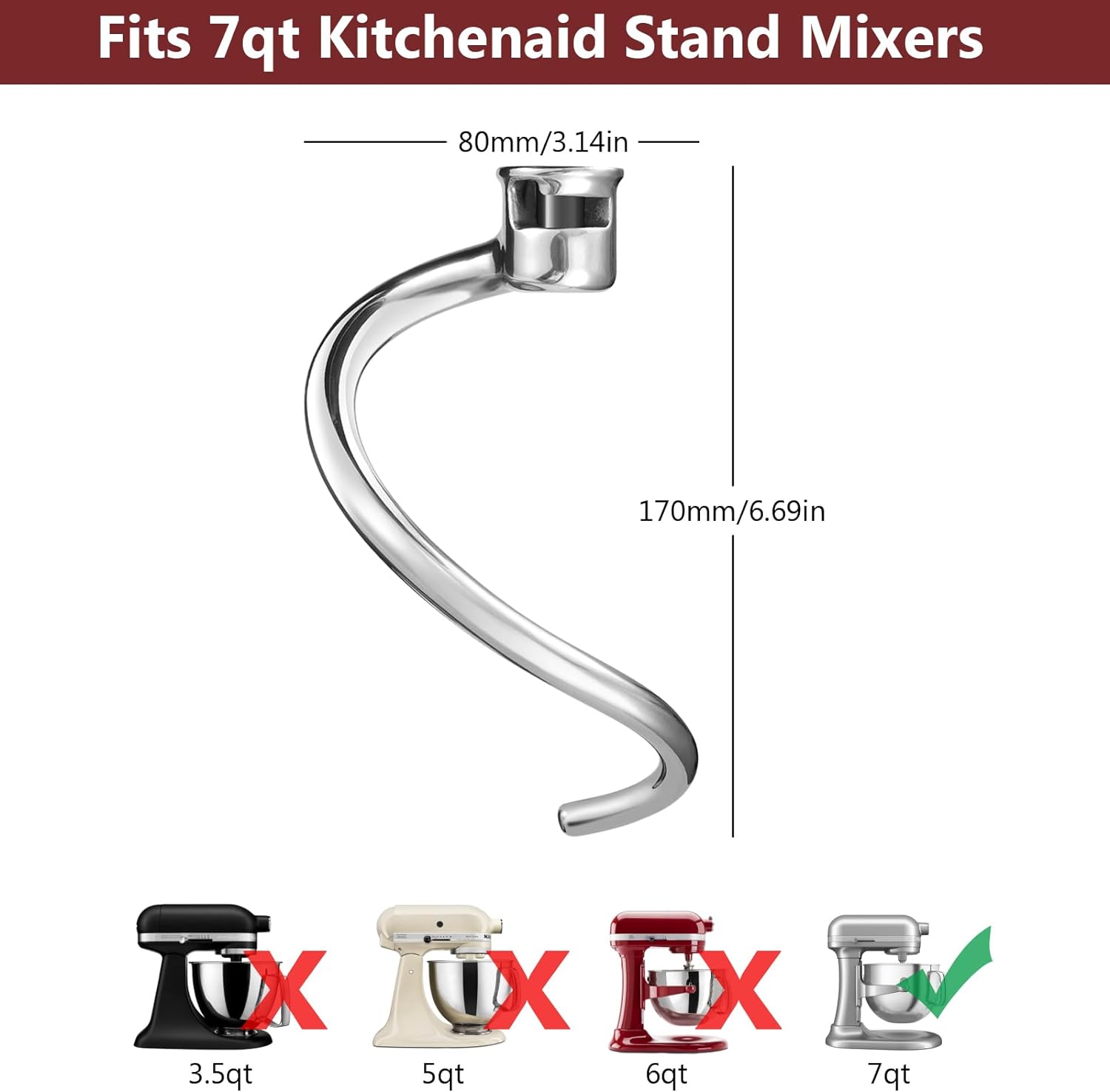 Stainless Steel Dough Hook Att - Kitchen Aid Baking Bread review and price