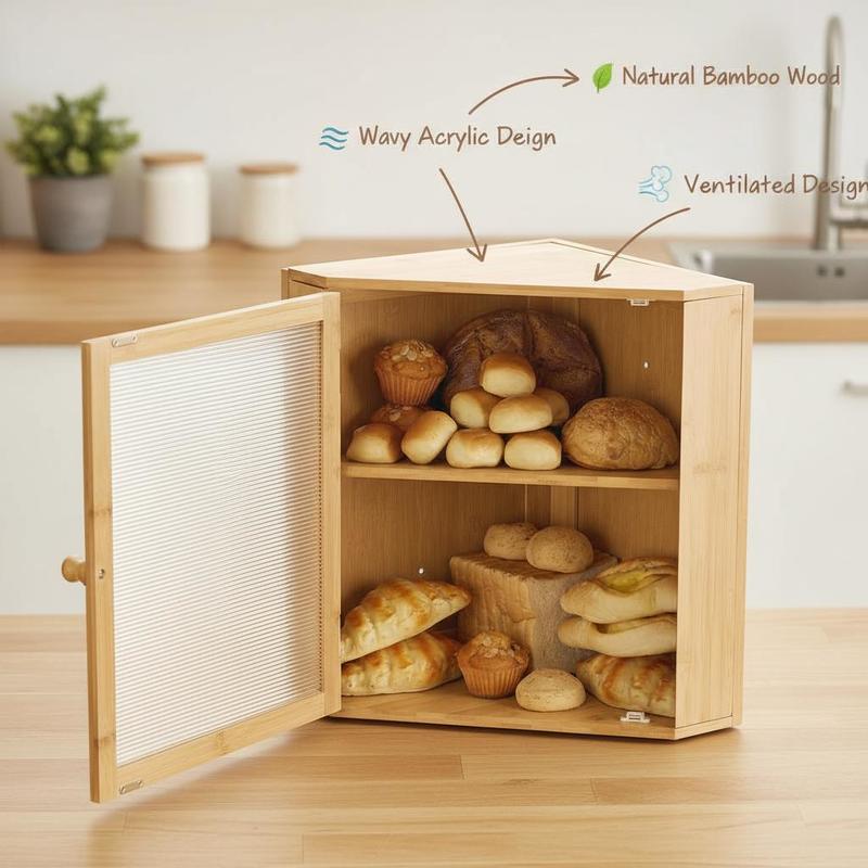 Corner Bread Box for Kitchen C - Kitchen Baking Containers review and price