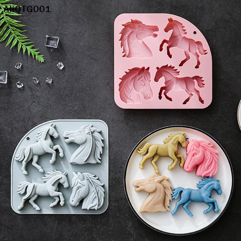 4-Cavity 3D Horse Silicone Mol - Kitchen Baking Cooking review and price