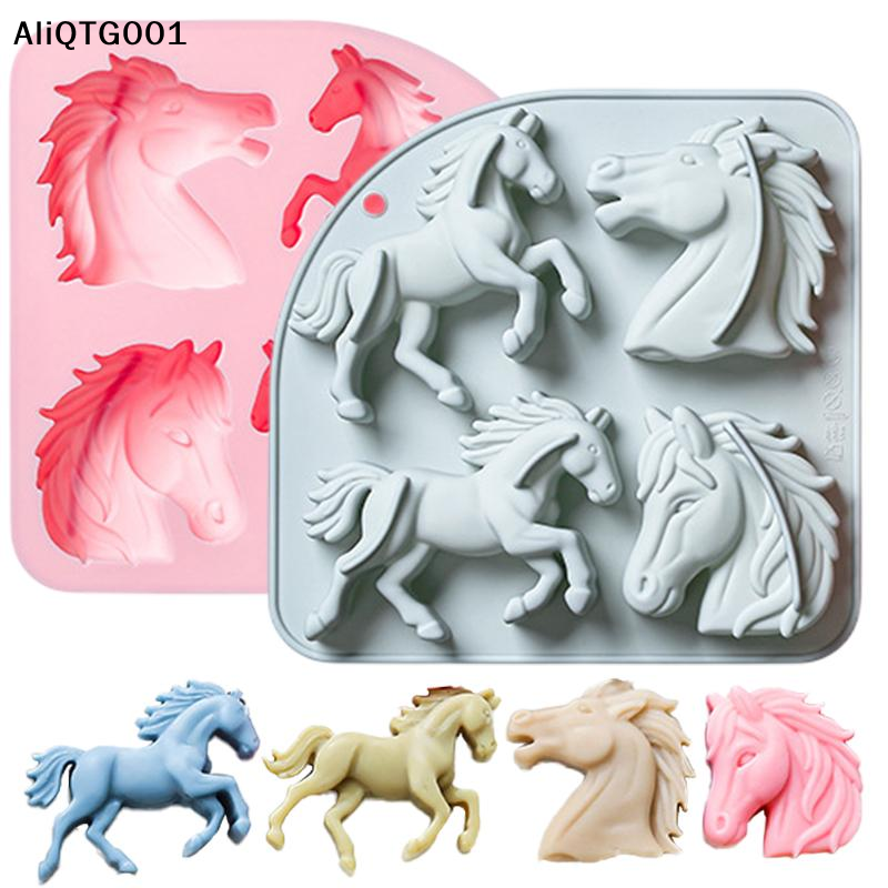 4-Cavity 3D Horse Silicone Mol - Kitchen Baking Cooking review and price