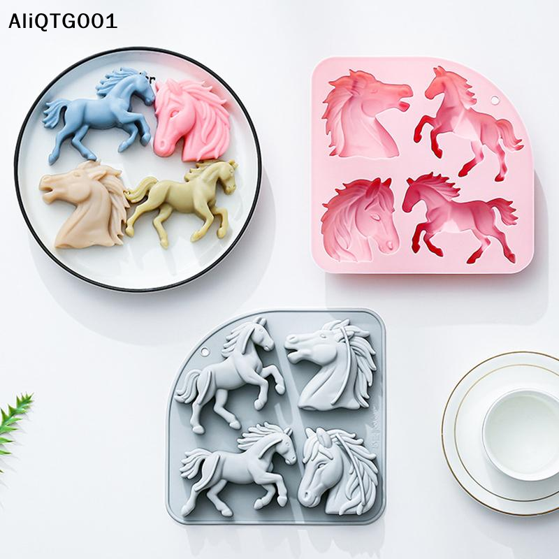 4-Cavity 3D Horse Silicone Mol - Kitchen Baking Cooking review and price