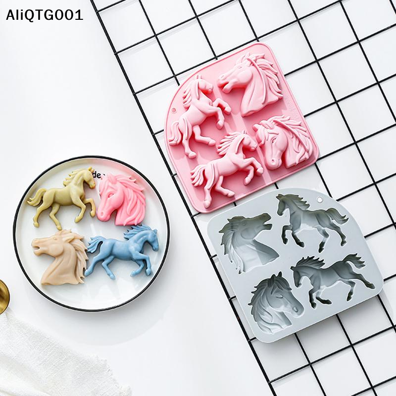 4-Cavity 3D Horse Silicone Mol - Kitchen Baking Cooking review and price